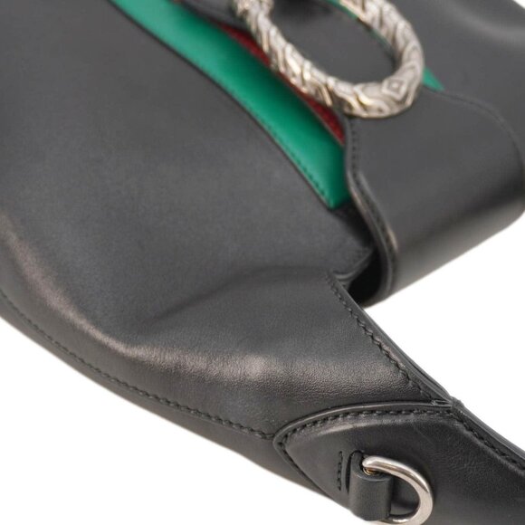 Gucci Dionysus Medium Web Leather Hobo Shoulder Bag Black - Picture 8 of 13